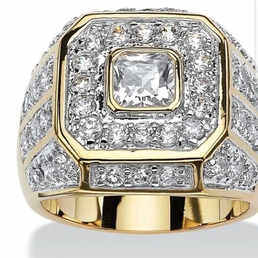 

New Design Metal Diamond Men's Zircon Ring Fashion Trend Party Popular Jewelry Personality Creative Exquisite Jewelry Gifts