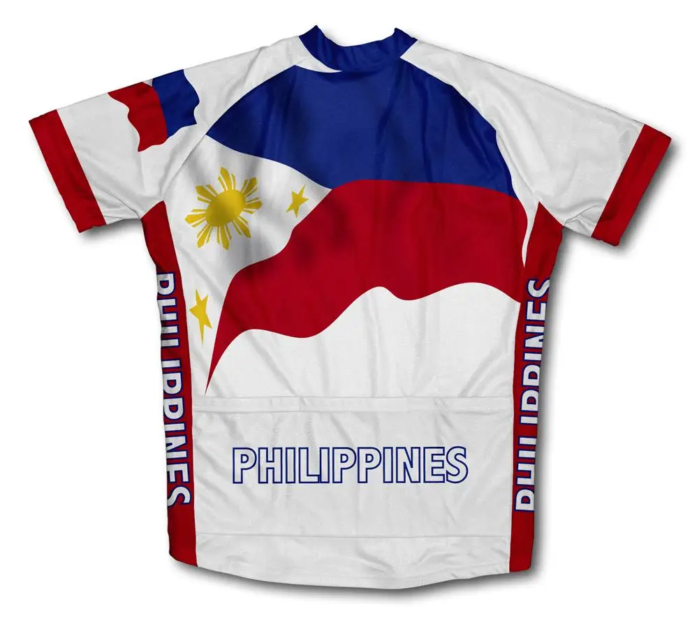 

Classic retro PHILIPPINES men's full zipper bicycle short-sleeved cycling jersey