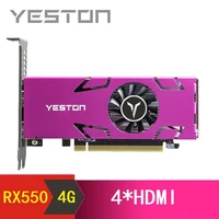 yeston radeon rx550 4gb gddr5 128bit supports 4 screens hdr gaming desktop computer pc 4k support 4hdmi video graphics cards