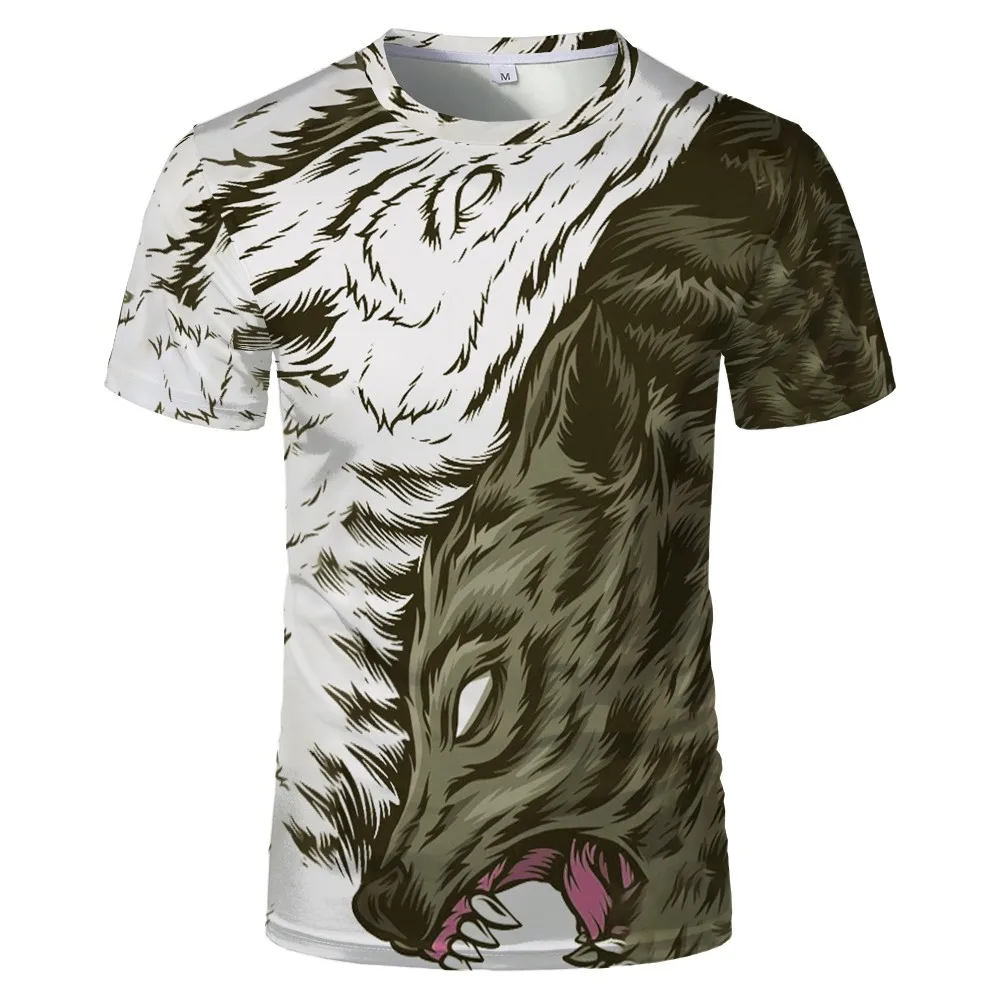 

The latest Wolf men T shirt 3D T-shirt Animal Male Tshirt Anime T shirts 2020 Men's Galaxy Street vintage clothing casual tops t