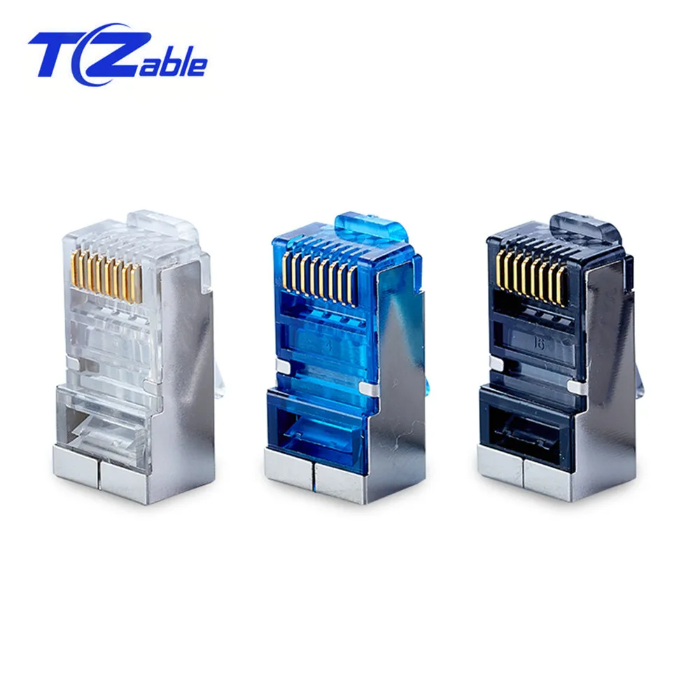50 комплектов разъем Ethernet 8P8C RJ45 Cat6 сетевой кабели модуль штекер металлические