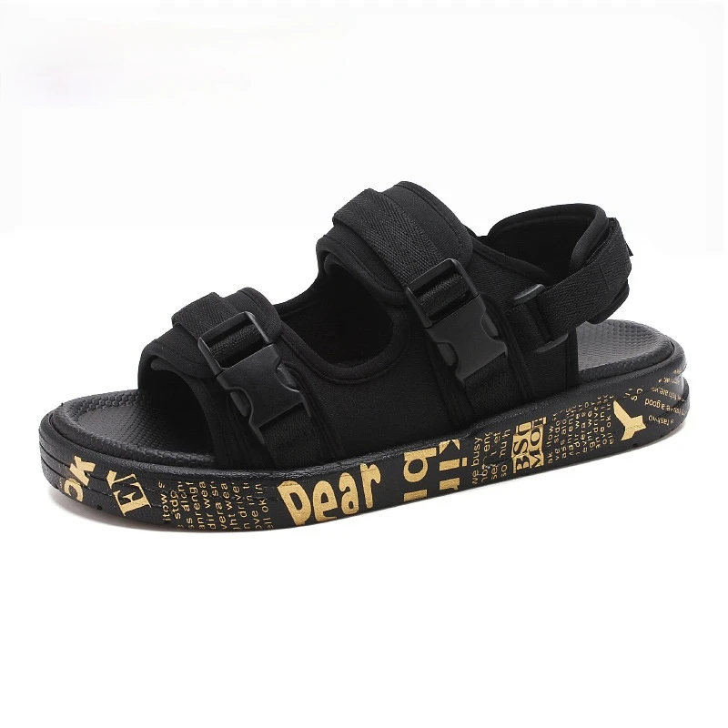 

Men's Summer Sandals High Quality Summer Beach Couple Shoe Roman Men Casual Shoes Flat Big Size 47 Teenager Youth Velcro Sandals