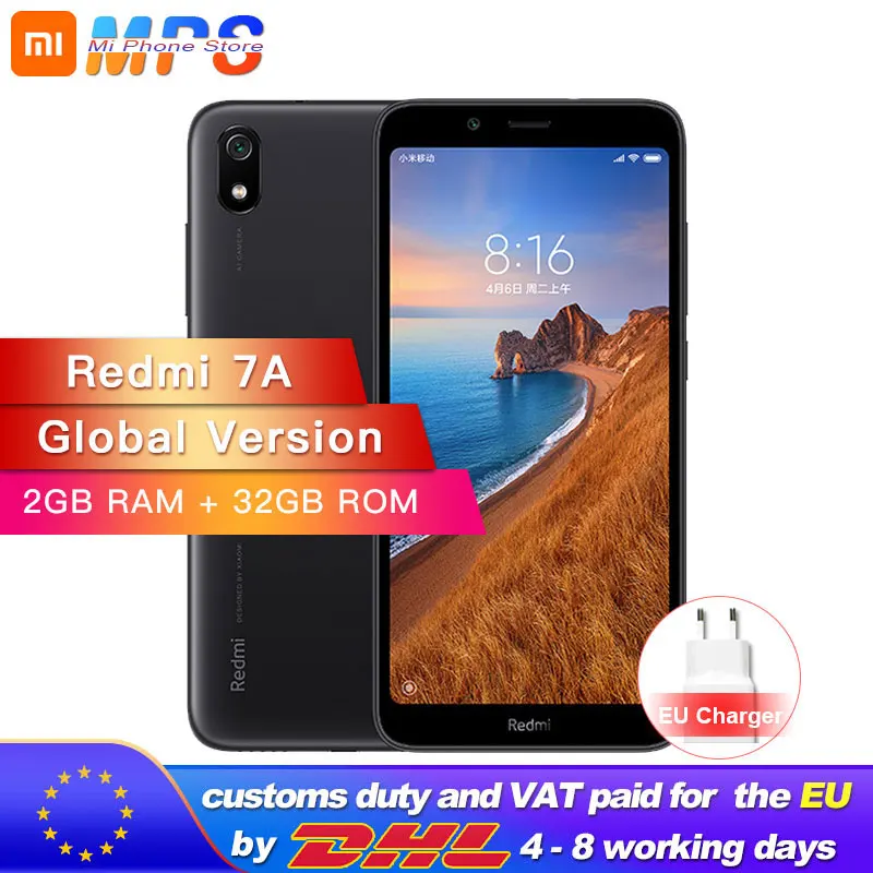 В наличии глобальная версия Xiaomi Redmi 7A 32 Гб 2 Snapdargon 439 Восьмиядерный мобильный