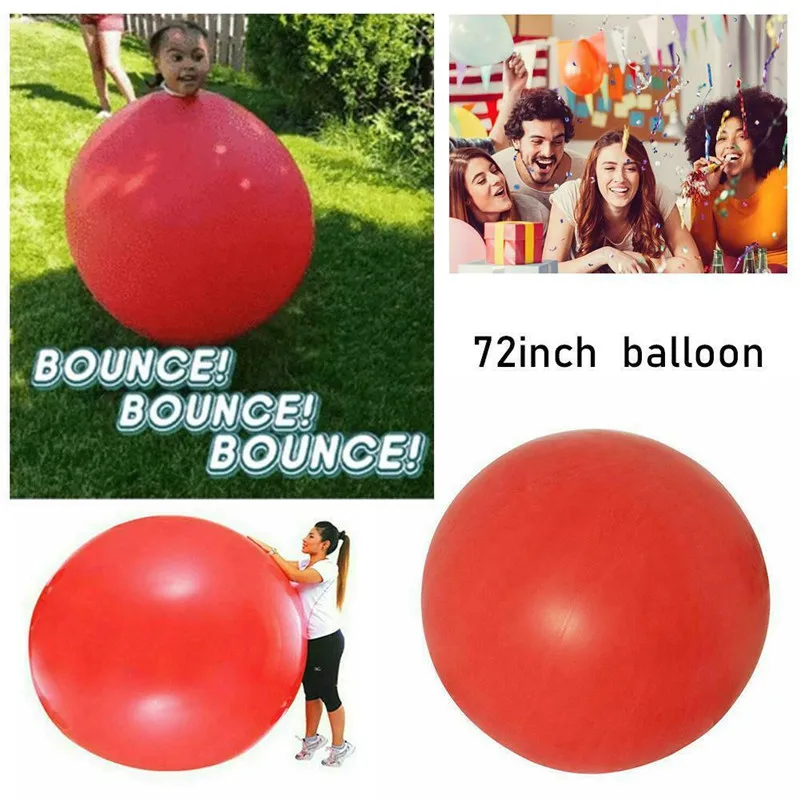 72 Inch Latex Giant Human Egg Balloon Round Climb-in Balloon Birthday Party Supplies Outdoor Funny Game Toy