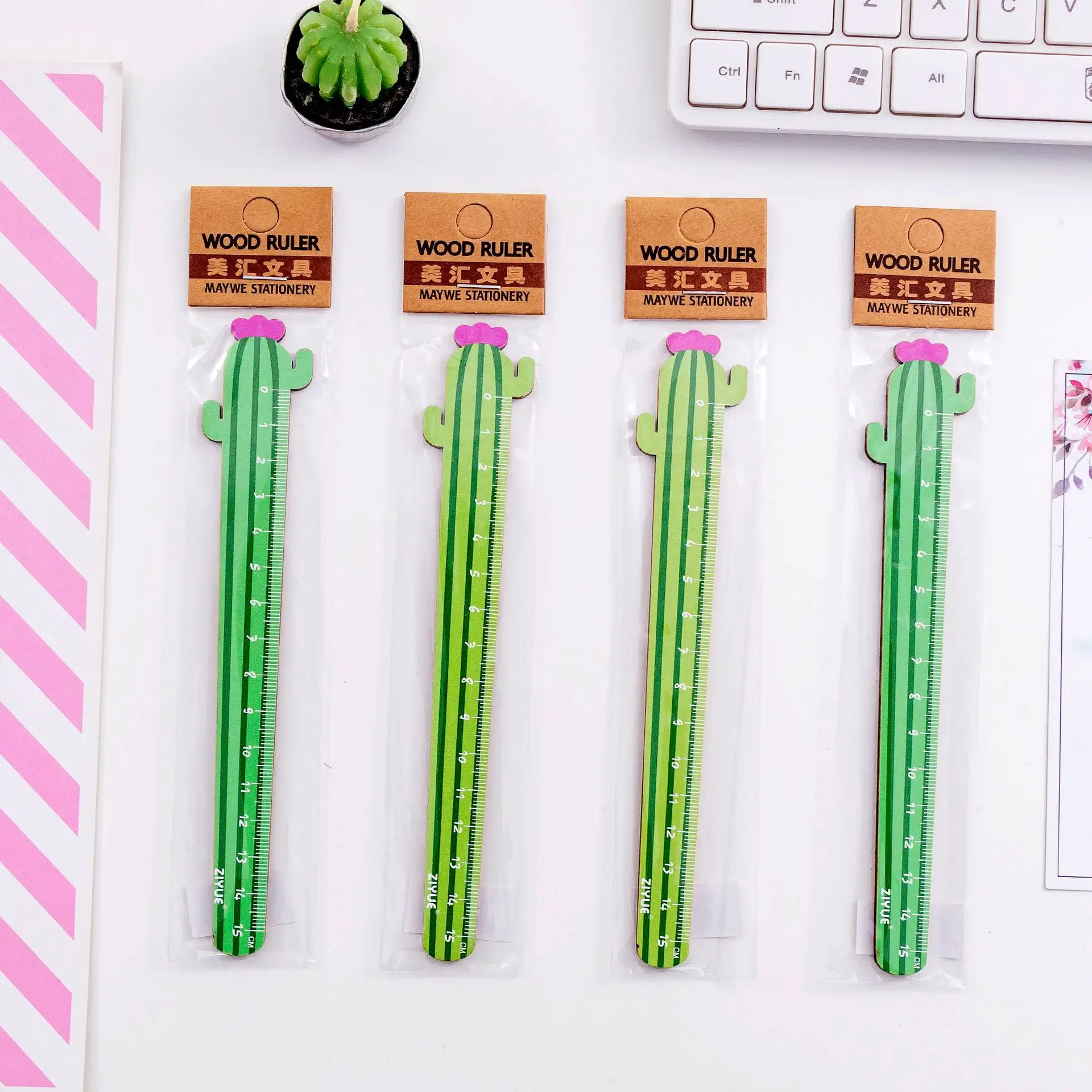 

Cute cartoon carrot cactus ruler student cartoon art drawing tool learning stationery drawing school office supplies