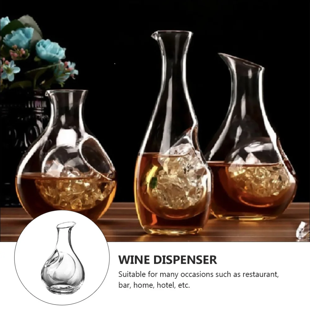 

1Pc 385ml Household Decanter Transparent Glass Decanter Red Dispenser