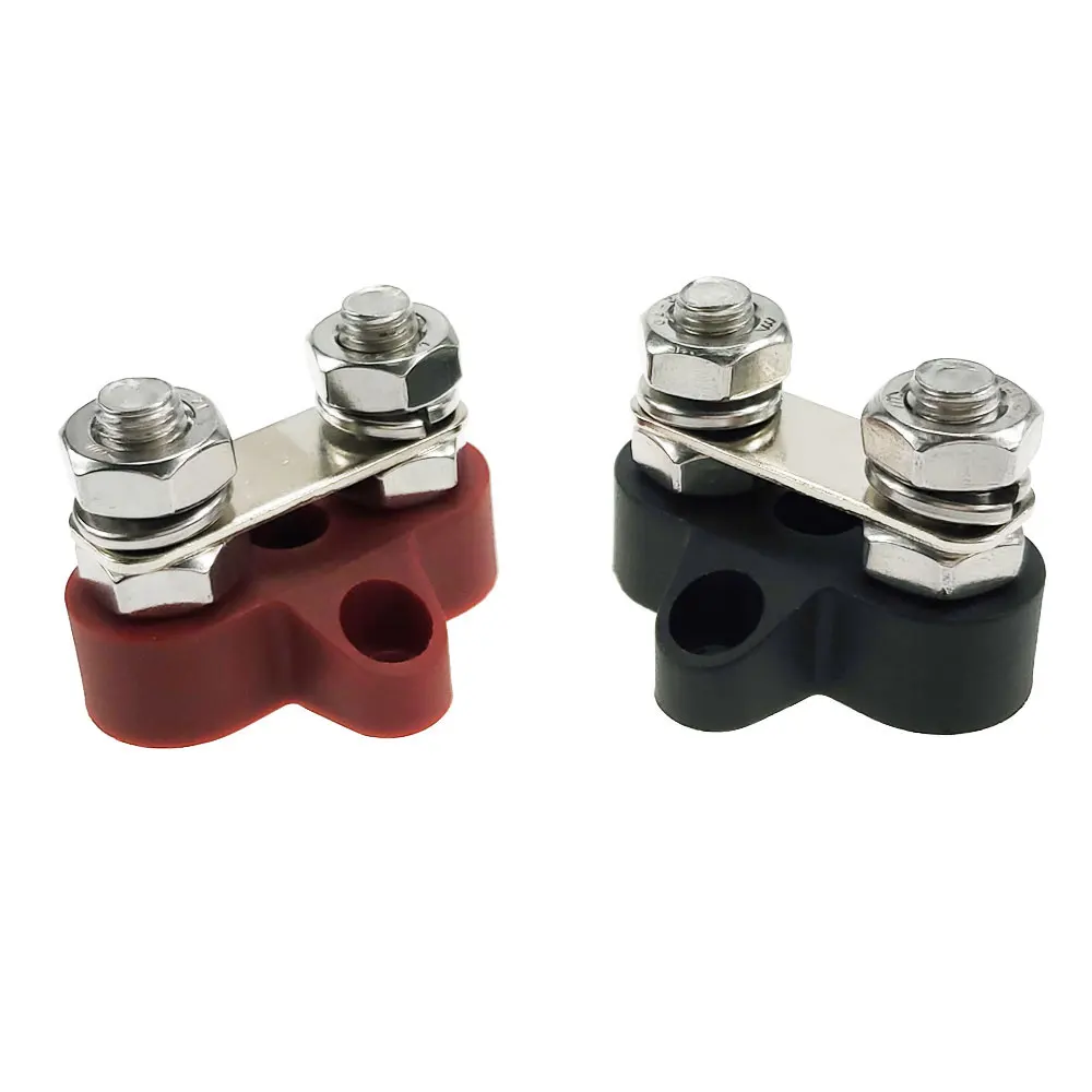 

Iztoss Bus Bar Terminal Block -M8 (5/16") Stainless Steel Dual Heavy-Duty Terminal Stud Power with Connecting Link AP3882