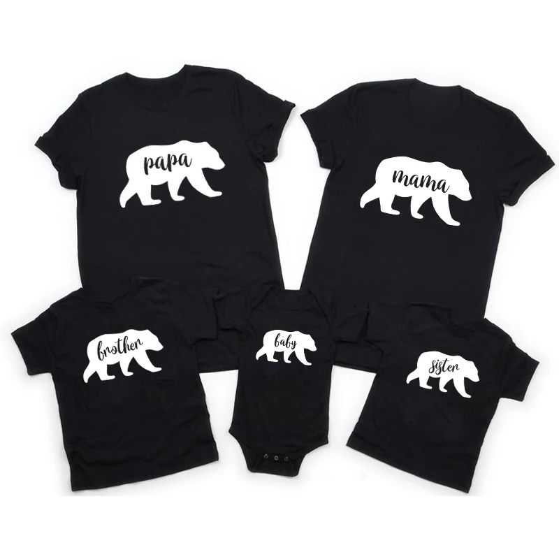 

Медведя и надписью «Mama» для папы, мамы медведя Детский комбинезон с принтом «Медведь», Семейные футболки в тон Papa» или «I Love Mama» брат рубашка ...