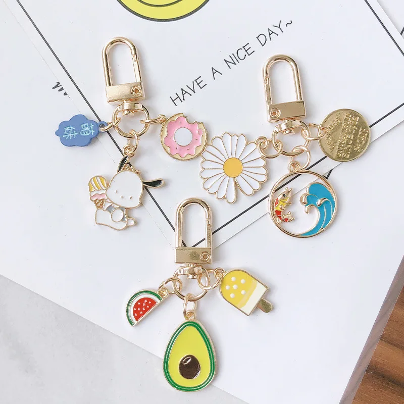 2020 сплав капля клей прекрасный мультфильм брелок Маргаритка авокадо Арбуз сумка