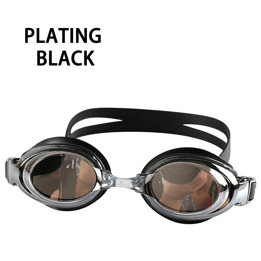 Plating Black Оптическая близорукость плавательные очки 200-800 градусов взрослые очки по рецепту Силиконовые противотуманные водные диоптрий плавательные очки - Цвет: Plating Black