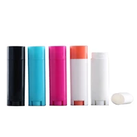 30pcs wholesale lip balm containers plastic cosmetic empty 5g oval chapstick lipstick tube diy lipstick