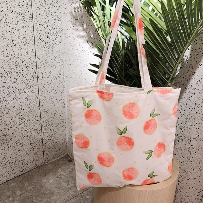 Сумки через плечо с принтом персика Повседневная модная сумка на большая