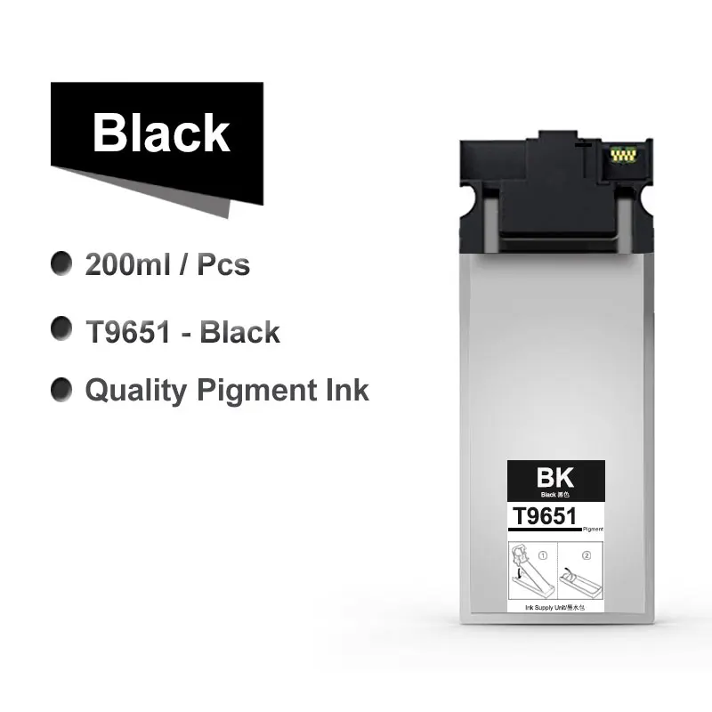 200ML/PCS T9651 XL T9651XL Pigment Ink Bag With Chip For Epson WorkForce Pro WF-M5299 M5799 Printer Pack | Компьютеры и офис