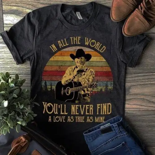 

George Strait I Cross My Heart In All The World Black Classic Men T-Shirt Unisex Tees