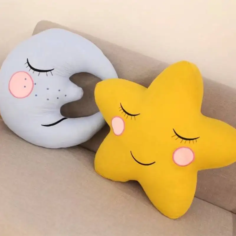 

Children's Pillow подушка Toy Star Moon Cotton Linen Removable INS Home Decoration Lovely Water Sofa Cushion Almofada Decor