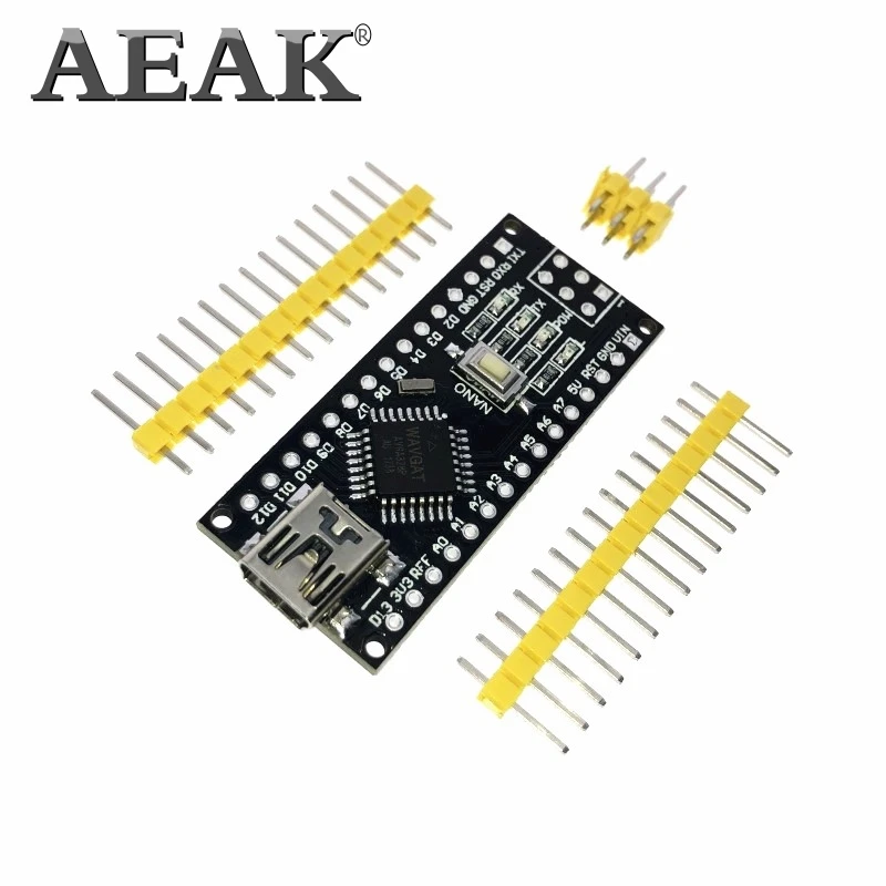 AEAK Nano Mini USB с Загрузчиком совместимый Nano 3,0 контроллер CH340 USB драйвер 16 МГц Nano v3.0 такой же, как ATMEGA328P
