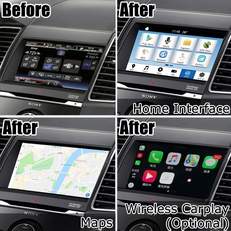 Интерфейсная коробка для Android / carplay Ford Taurus беспроводной интерфейсный