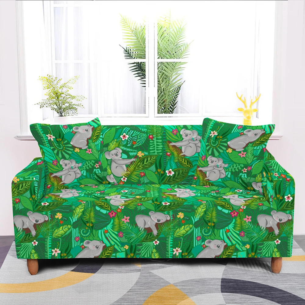 

Cartoon Animals Corner Sofa Cover For Living Room Slipcovers Elastic Stretch Sectional L Shape Couch Covers 1/2/3/4 Seater