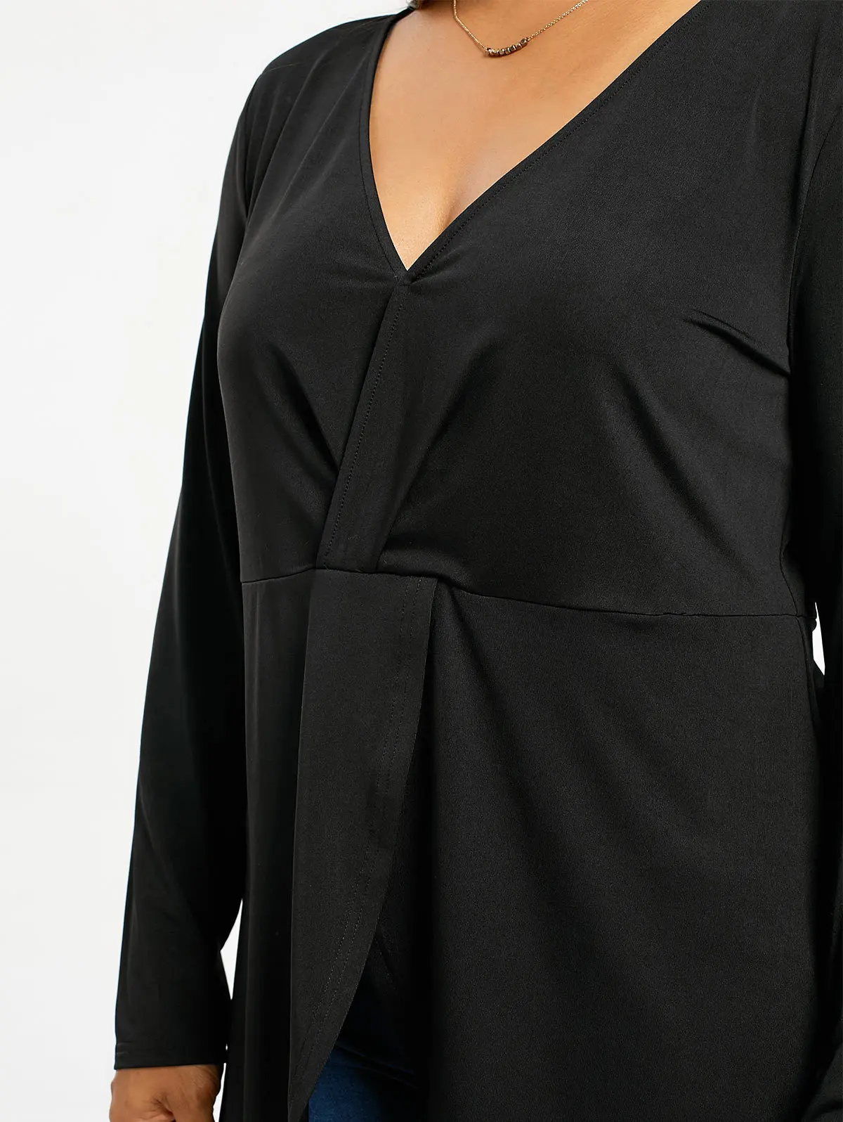 

Plus Size Women T Shirts 2021 New Tunic Top Long Sleeve T-Shirt Female Casual Loose Tops V Neck Solid Color Gothic Tops