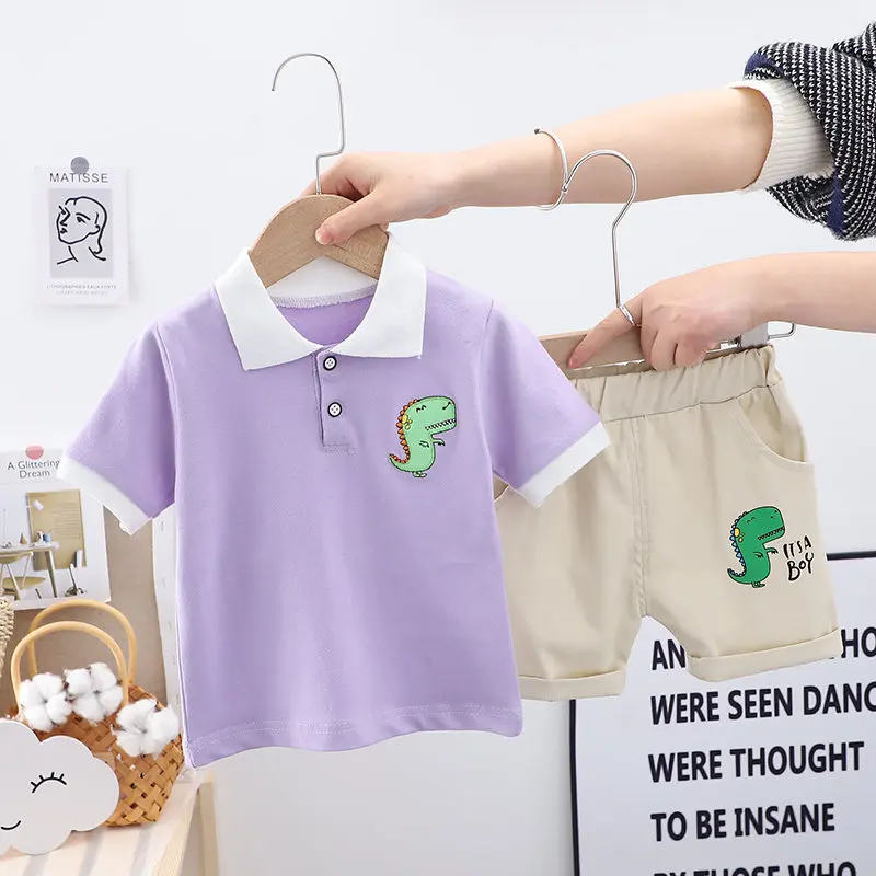 

Kids Fashion Suit Summer Children Boy Girl Cartoon T Shirt Shorts 2Pcs/sets Baby Toddler Clothing Infant Sportswear 0-5 Years
