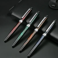 red green quality metal modified caneta calligraphy round body flower body english fountain pen stationery dip pen