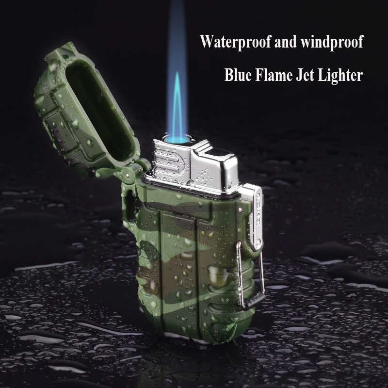 

Windproof Torch Lighter Outdoor Camping ABS Sealed Waterproof Lighter Cigar Jet Lighter Gifts For Men Cigarette Lighter