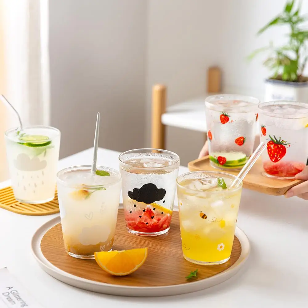 MDZF SWEETHOME 400 мл клубника облако Стекло сок кофейная чашка молоко чай кофе