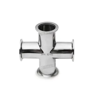 KF-1016254050 вакуумный Tri Clamp крест 4 подъездных путей, SUS304 нержавеющая трубопроводная арматура пивное перегонное дневник продукт