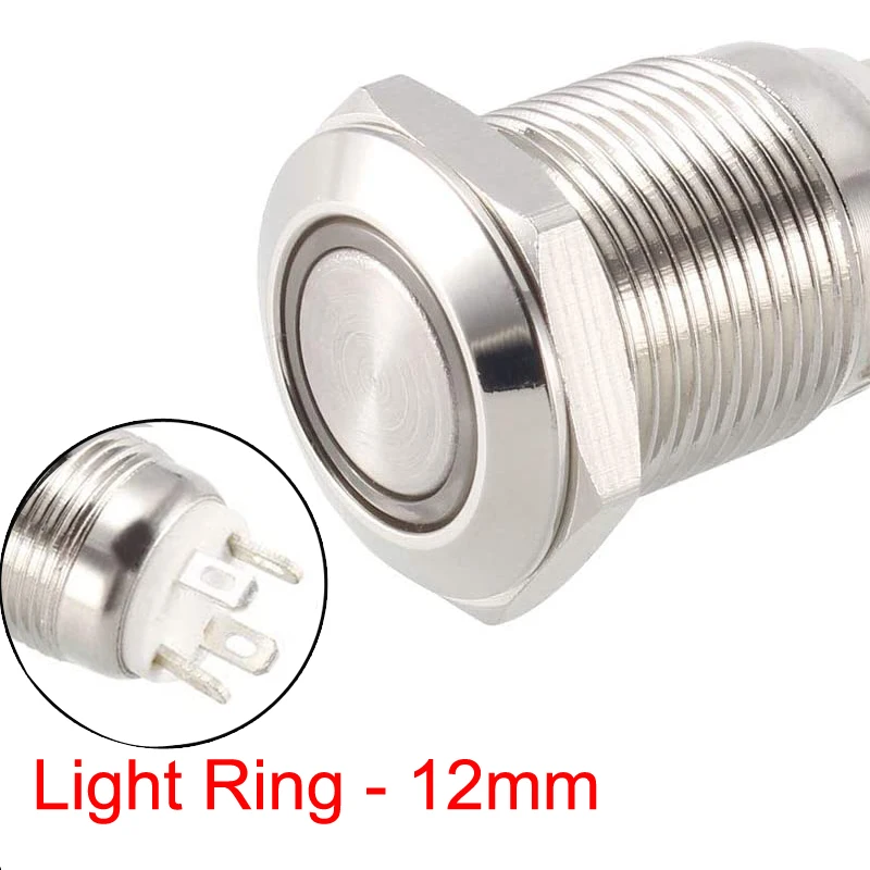 12 мм 5 В 220 металлический блокирующий сигнал кнопочный переключатель со