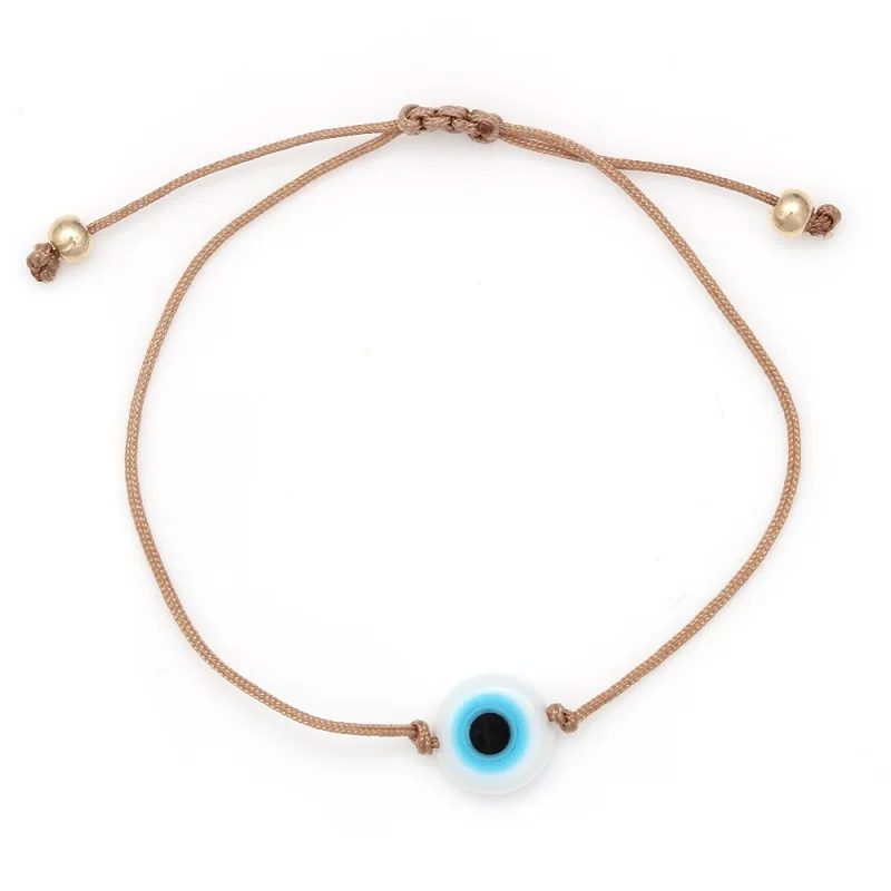 Lucky Eye Braided Blue Evil Eye Bracelet Red Blue Black Rope Chain Charm Bracelet Adjustable DIY Jewelry for Women Female EY6386