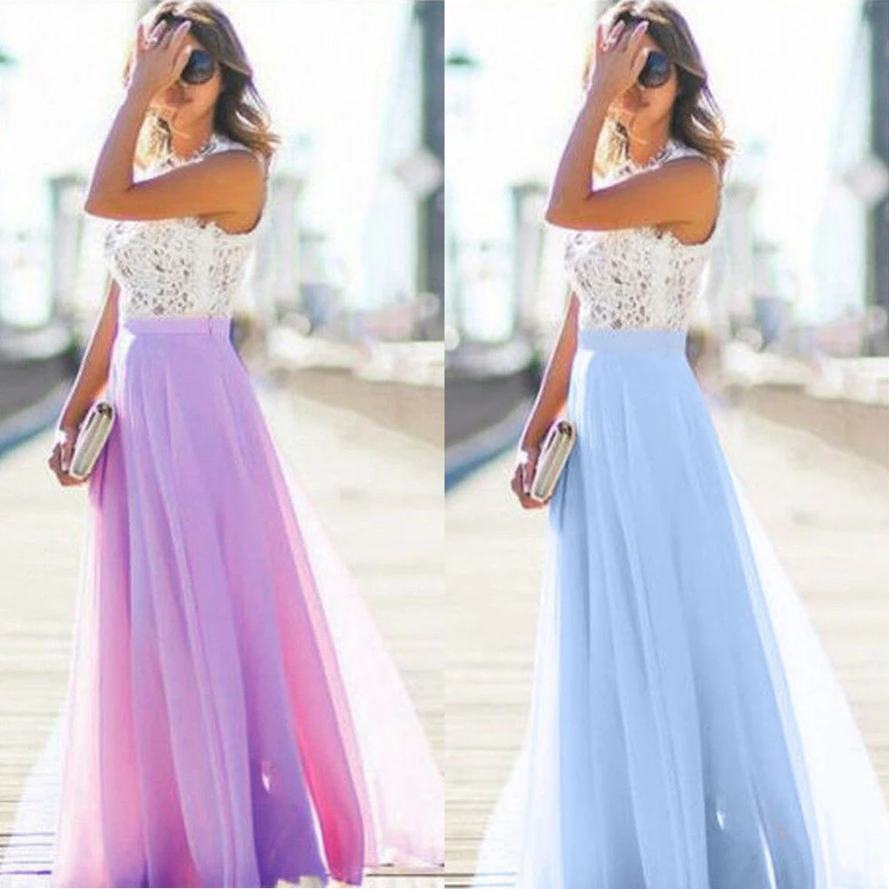 Женское длинное кружевное платье официальное свадебное подружки невесты