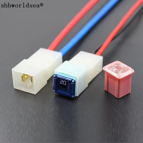 

shhworldsea 1set=1pcs fuse+1pcs fuse box Mini Square Fuse 20A 30A 40A 50A 60A Auto Fuse with Plastic Box Assortment Auto Fuse