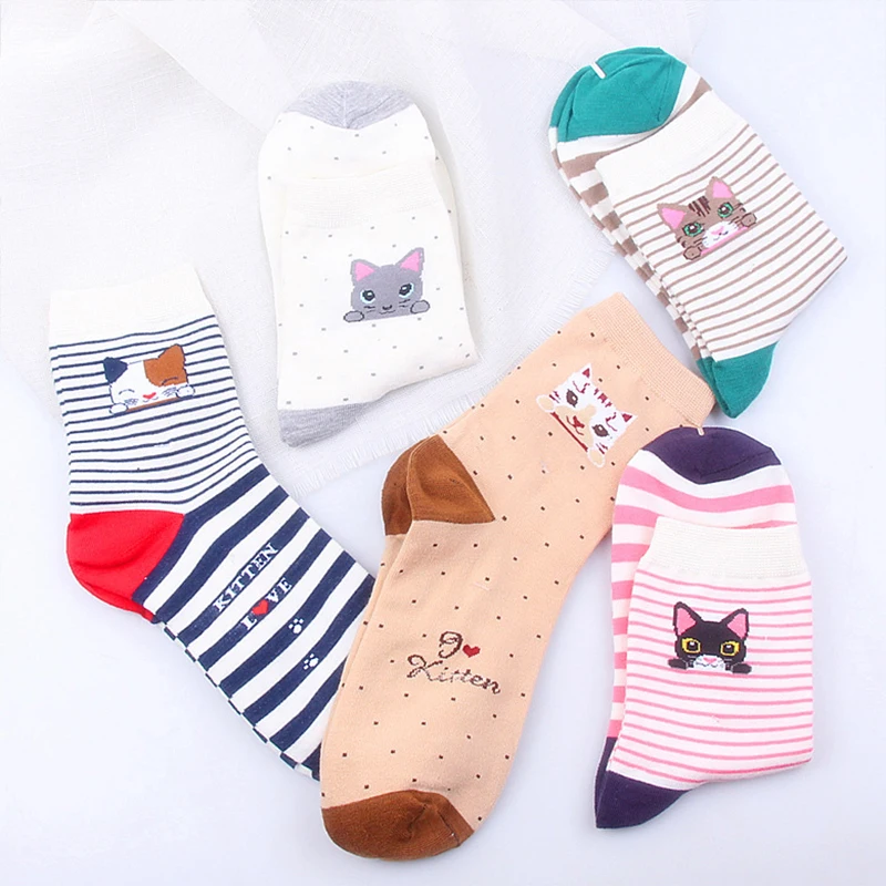 

1, в упаковке 5 пар женских носков комплекты милые носочки с рисунками животных хлопковые трикотажные домашние удобные домашние тапочки для ...