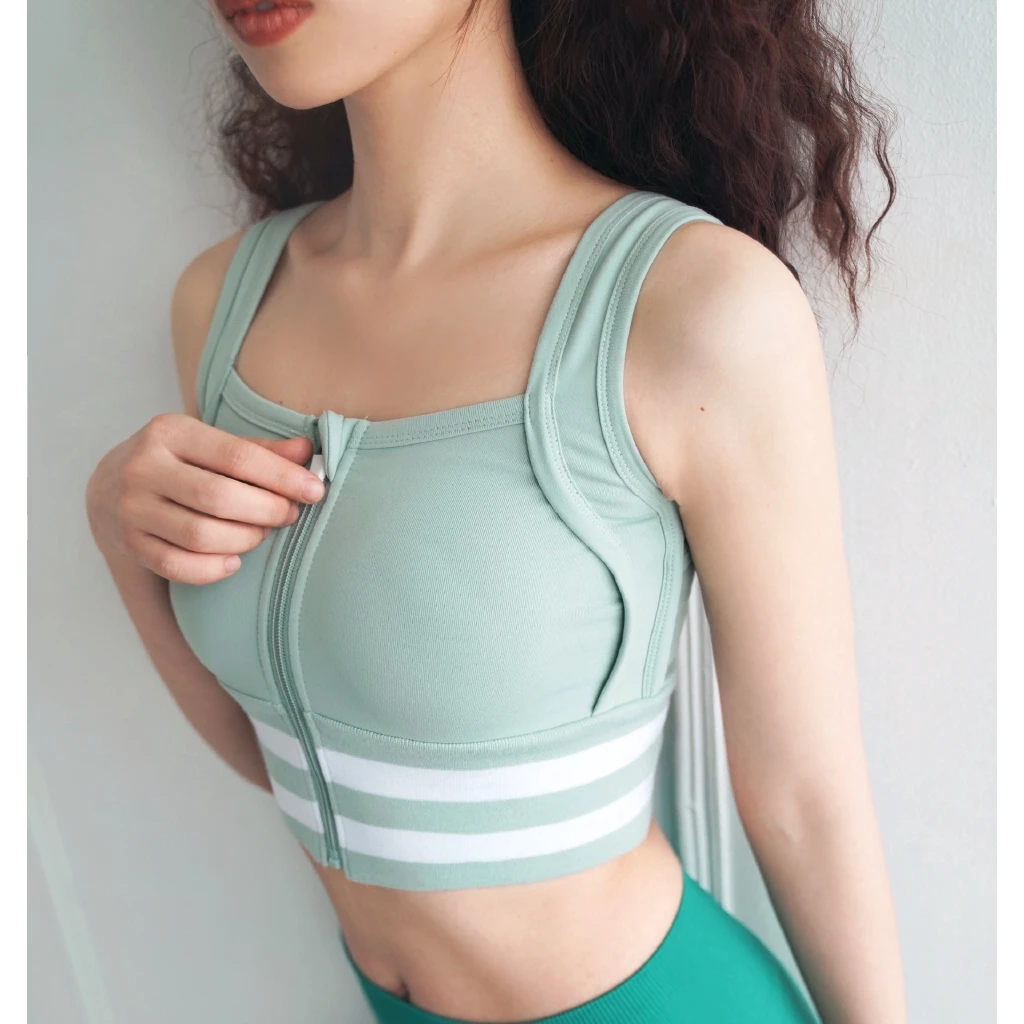 

Women sportwear front zipper sports clothes shockproof running fitness bra anti-drop wear yoga vest