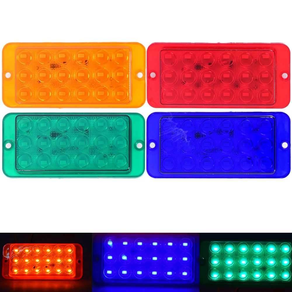 

10Pcs 24V Truck LED Clearance Lights Trailer Side Marker Indicator Lamp For Van Lorry Bus Warning Light Amber Red Blue