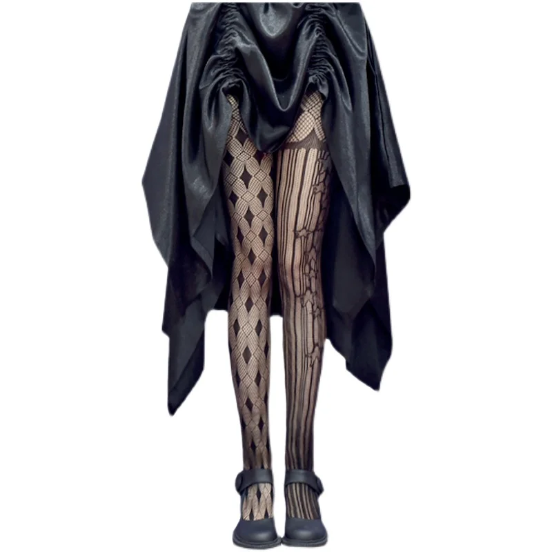 Готические стимпанк темные винтажные шелковые чулки Лолиты для девочек женские