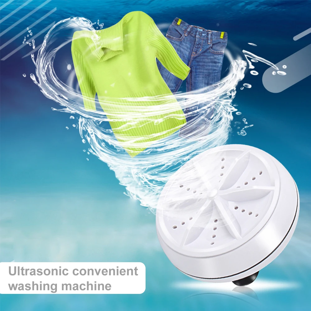 

Mini Washing Machine Portable Removes Dirt Washer Ultrasonic Turbo Washer Travel Lazy Cleaner USB Cable For Home Business Trip