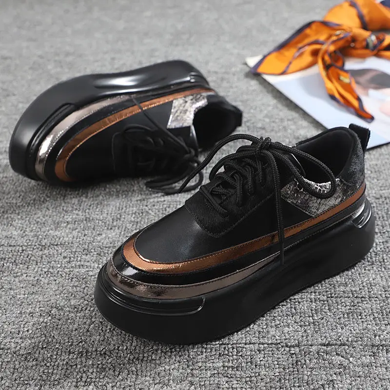 

Women Sneakers Breathable Thick Bottom Casual Shoes New Design Platform Wedge Fashion Ladie Heels All match old shoes