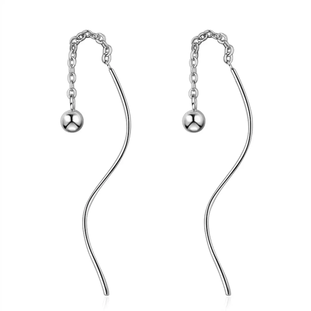Чандлер шарик падение волна линия серьги цвет простая нить провод уха Bronics цепи