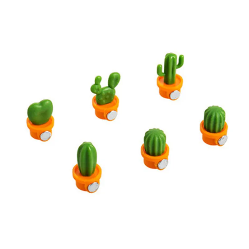 

6pcs Fridge Magnets Cute Succulent Plant Magnet Button Cactus Refrigerator Message Sticker Magn Funny Children Birthday Gift