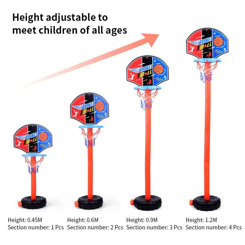Kids Mini Basketball Set Indoor Outdoor Net Hoop Ball Pump Sport Game Toy Adjustable Chidrend Gifts | Спорт и развлечения
