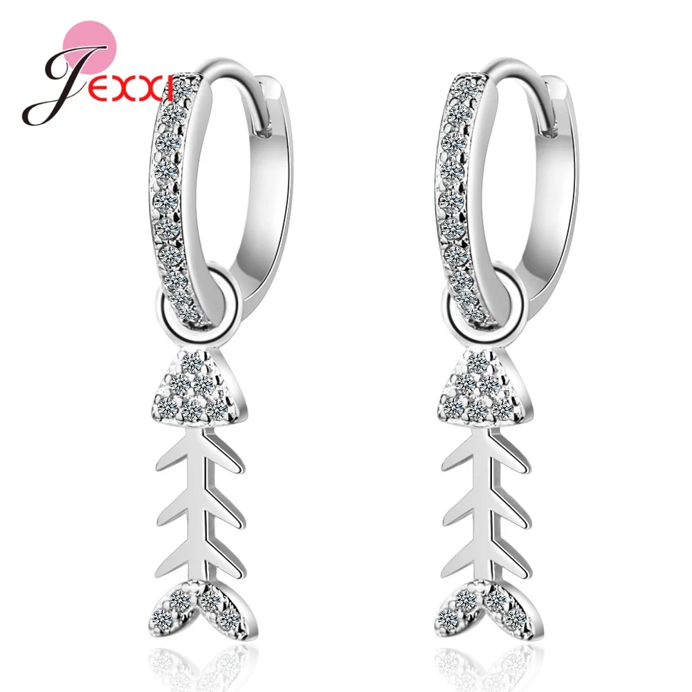 Оригинальные женские детские серьги из стерлингового серебра 925 пробы с рыбьими