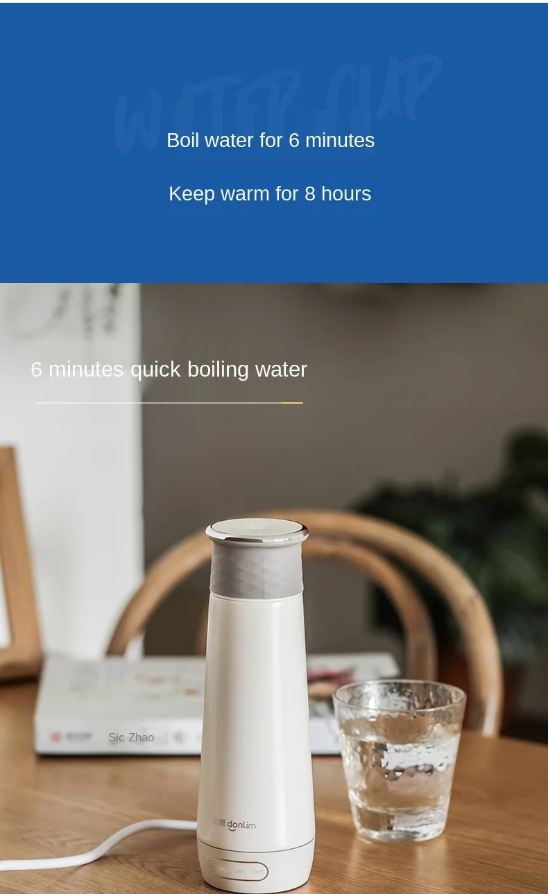 

zq Electric Kettle Portable Automatic Thermal Insulation Integrated Mini Small Health Travel Heating Water Boiling Cup