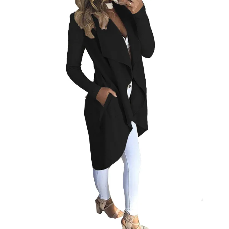 

Hot Sale 2020 Autumn/Winter Medium-Length Long Woolen Trench Coat England Style Women Street Tops Temperament Fashion Clothing