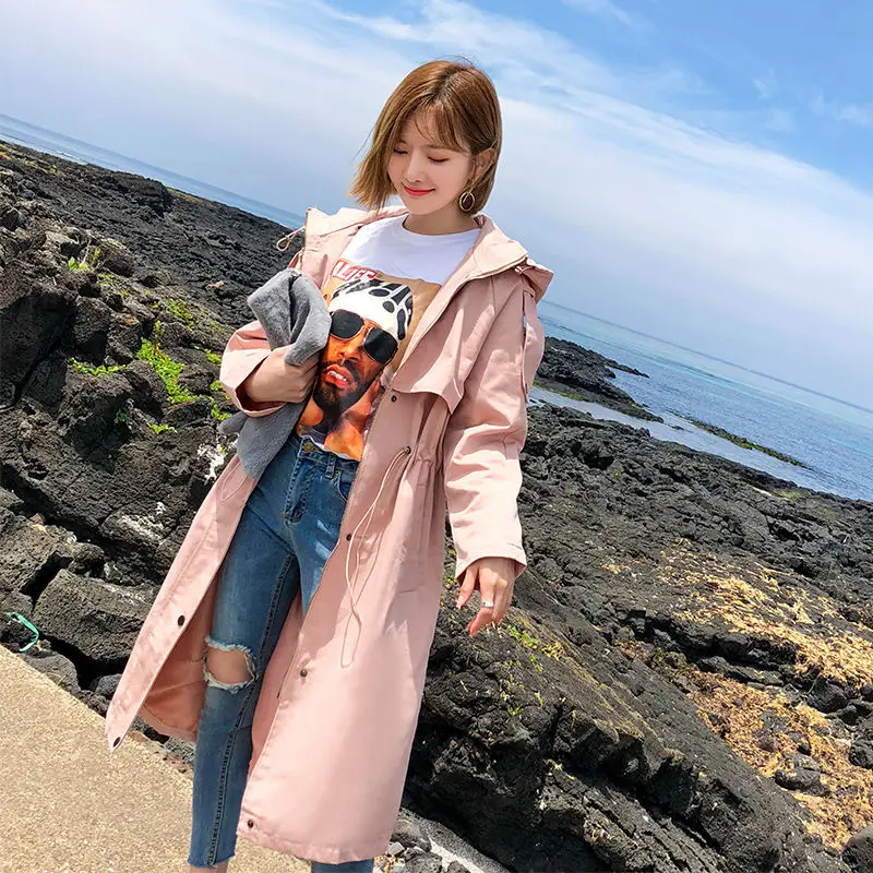 

2020 Autumn New Brand Women Trench Coat Long Windbreaker Ladies Fashion Soild Elegant Causal Slim Long Sleeve Overcoats W148