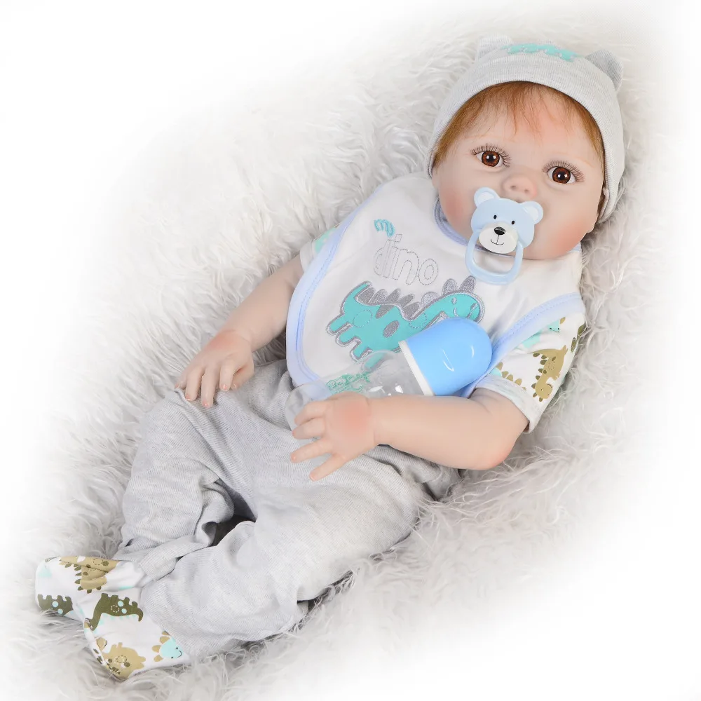 Кукла новорожденная силиконовая полноразмерная младенец с белой кожей для