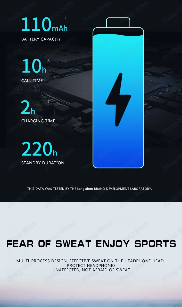 Langsdom Neckband Sports Bluetooth Earphone L5B portable super Bass stereo with Microphones Wireless gaming Headset L5 for music