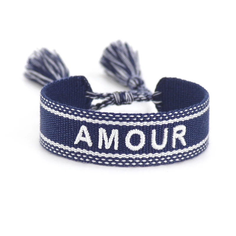 

ZG New Color Woven LUCKY LOVE Lady Bracelet Hand Woven Cotton Friend Friendship Wristband Couple Bracelets