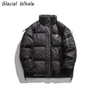 Пуховик GlacialWhale для мужчин Зимняя куртка 2021 г. Пальто Повседневная ветрозащитная негабаритная уличная одежда в стиле хип-хоп Черные непромокаемые куртки для мужчин