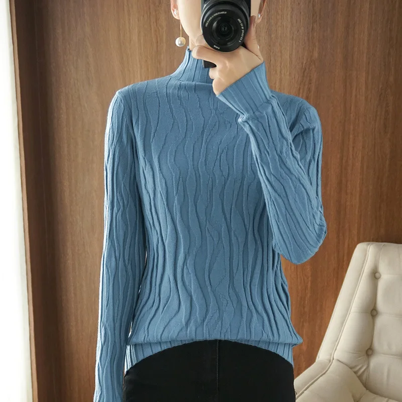 

Sweater Woman 2020 new autumn and winter long sleeves with a slim bottom blouse half turtleneck sweater SBC541-SBC553